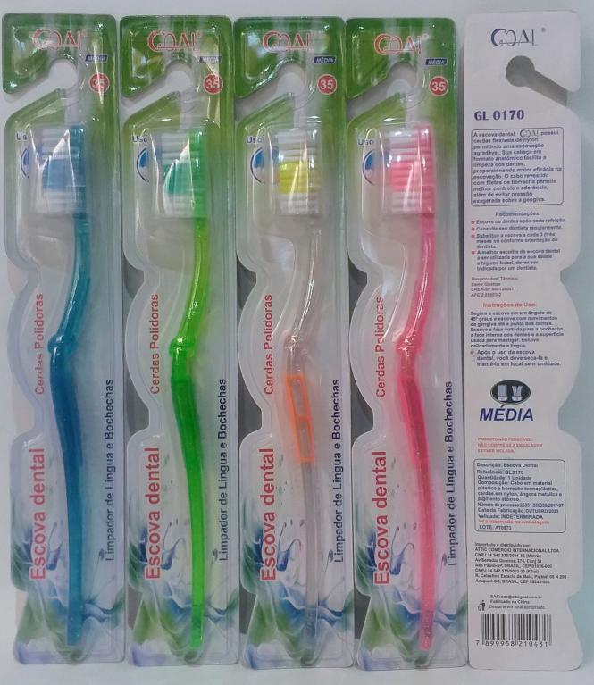 -ESCOVA DENTAL ADULTO MEDIA 35 PCT C/12 GL0170 GOAL