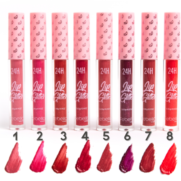 LIP GLOSS GLITTER 24H 1/2/3/4/5/6/7/8 FEBELLA