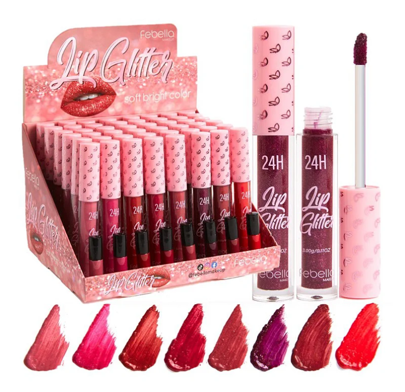 LIP GLOSS GLITTER 24H 1/2/3/4/5/6/7/8 FEBELLA