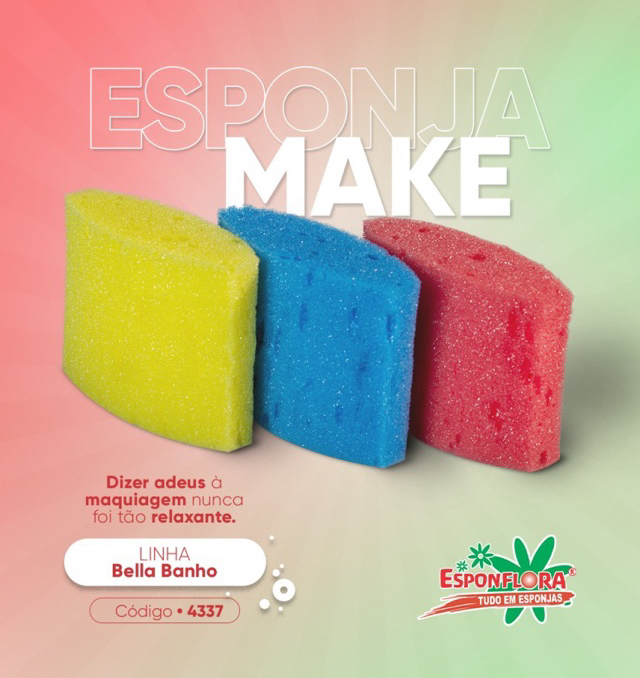 ESPONJA P/ REMOVER MAQUIAGEM C/2 MAKE ESPONFLORA