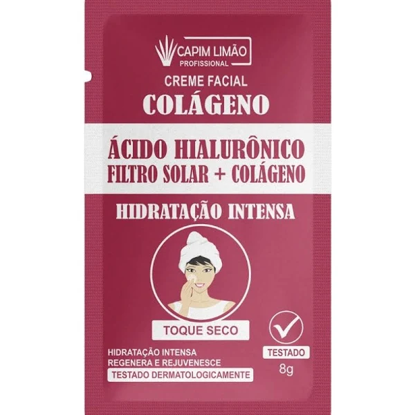 CREME FACIAL SACHE ACIDO HIALURONICO 8G CAPIM LIMAO