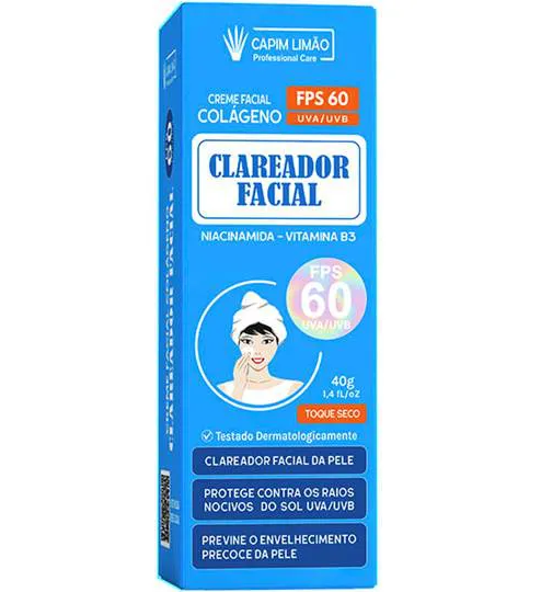 CREME FACIAL BISNAGA CLAREADOR FPS60 40G CAPIM LIMAO