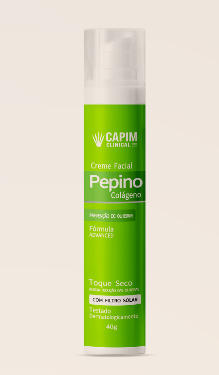 CREME FACIAL COLAGENO EXTRATO DE PEPINO 40G CAPIM LIMAO