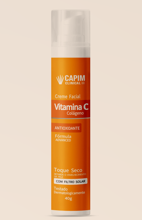 CREME FACIAL COLAGENO VITAMINA C 40G CAPIM LIMAO