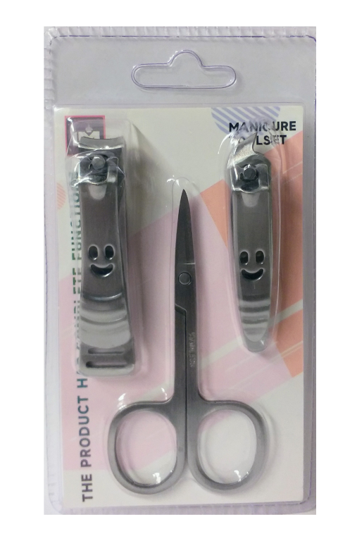 KIT MANICURE C/ 3 PECAS CORTADOR DE UNHA + TESOURA LM