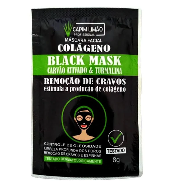MASCARA FACIAL BLACK MASK 8G CAPIM LIMAO