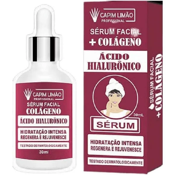 SERUM FACIAL COLAGENO ACIDO HIALURONICO 30ML CAPIM LIMAO