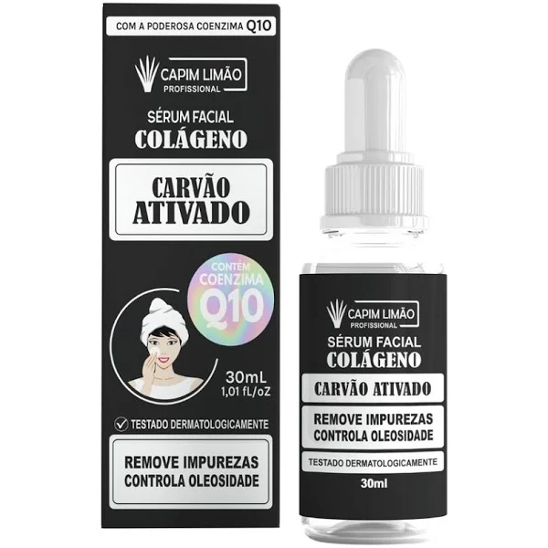 SERUM FACIAL COLAGENO CARVAO ATIVADO 30ML CAPIM LIMAO