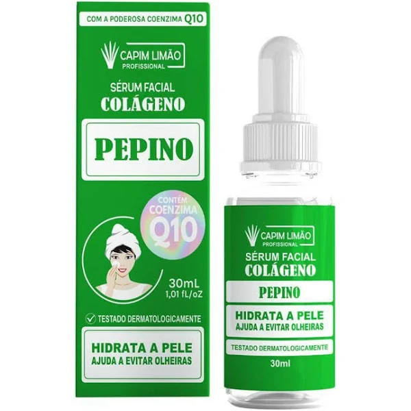 SERUM FACIAL COLAGENO PEPINO 30ML CAPIM LIMAO