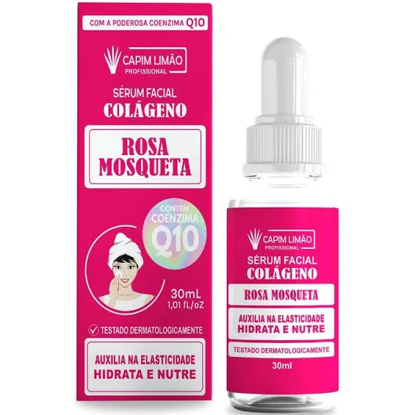 SERUM FACIAL COLAGENO ROSA MOSQUETA 30ML CAPIM LIMAO