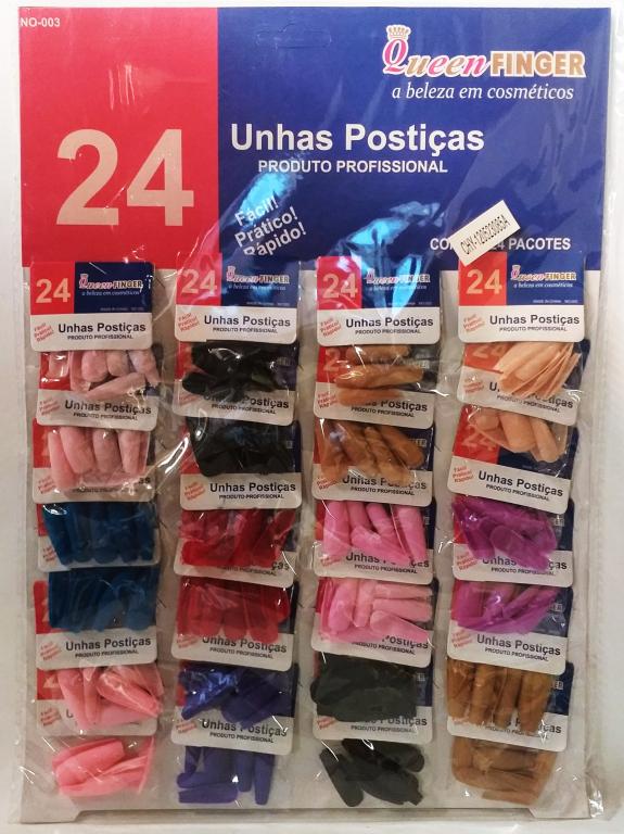 -UNHA POSTICA CART C/24UN BAILARINA CORES QUEEN FINGER