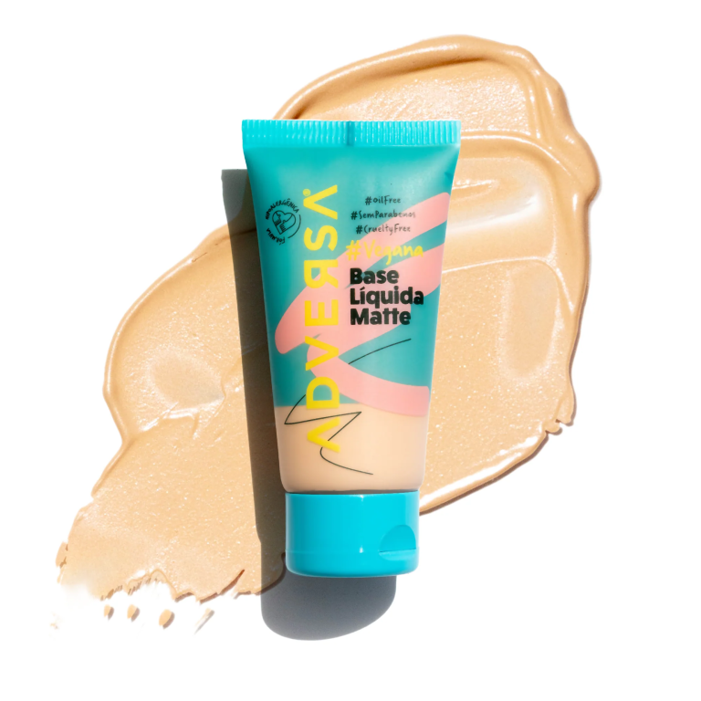 BASE LIQUIDA MATTE VEGANA COR 100 CLARO ADVERSA