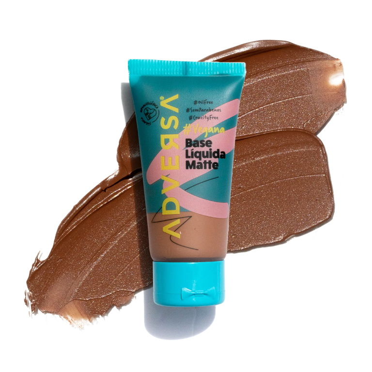 BASE LIQUIDA MATTE VEGANA COR 500 MEDIO ESCURO ADVERSA