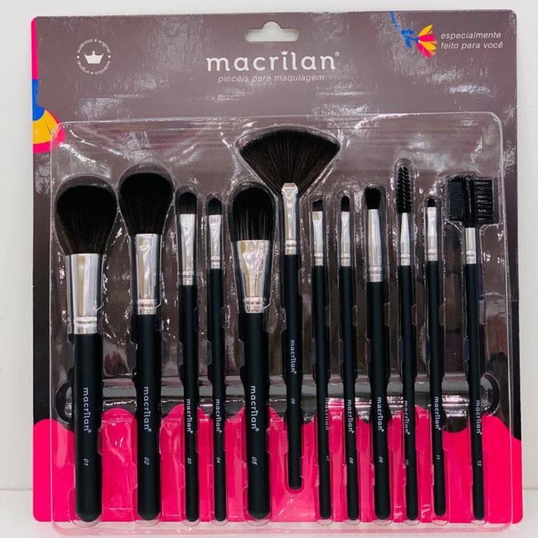 PINCEL P/ MAQUIAGEM KIT C/12 KP9-1A MACRILAN