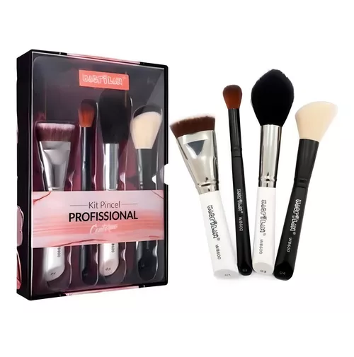 PINCEL P/ MAQUIAGEM  PROF CONTORNO KIT C/4 WB600 MACRILAN