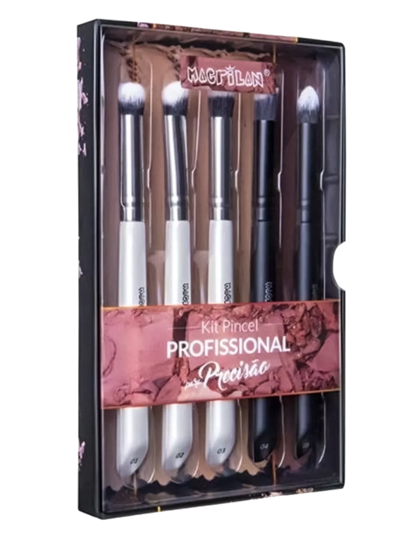 PINCEL P/ MAQUIAGEM PROF PRECISAO KIT C/5 WB400 MACRILAN