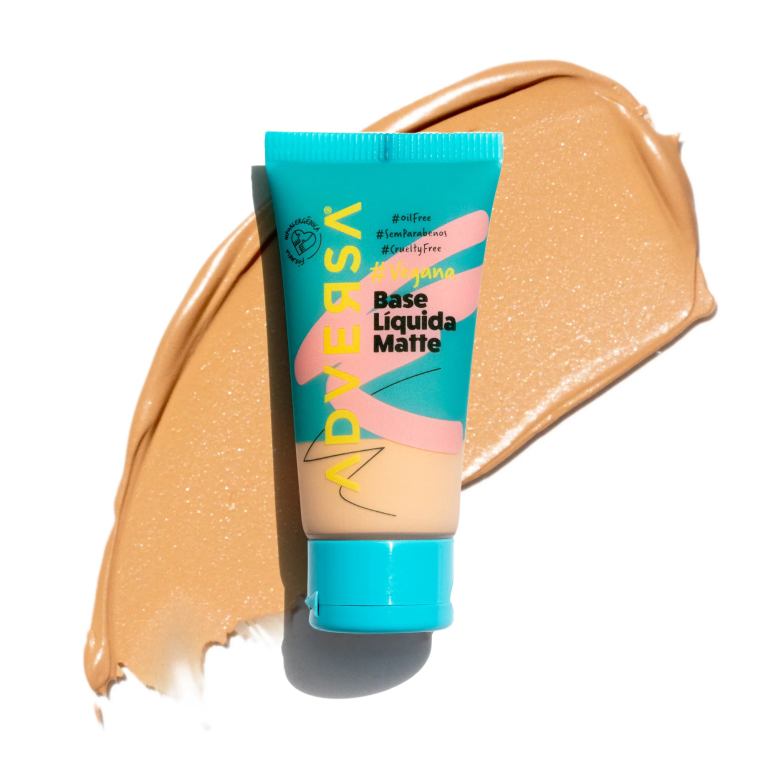 BASE LIQUIDA MATTE VEGANA COR 200 MEDIO CLARO ADVERSA