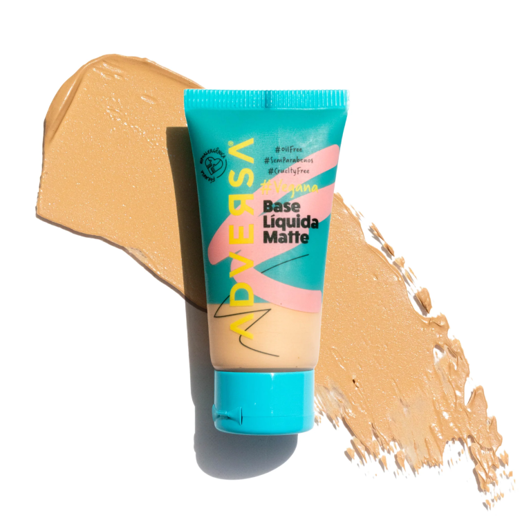 BASE LIQUIDA MATTE VEGANA COR 250 MEDIO CLARO ADVERSA