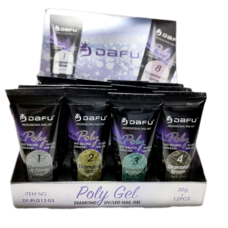 -POLY GEL P/ UNHA DIAMOND UV/LED 30G CORES 1 AO 12 DAFU
