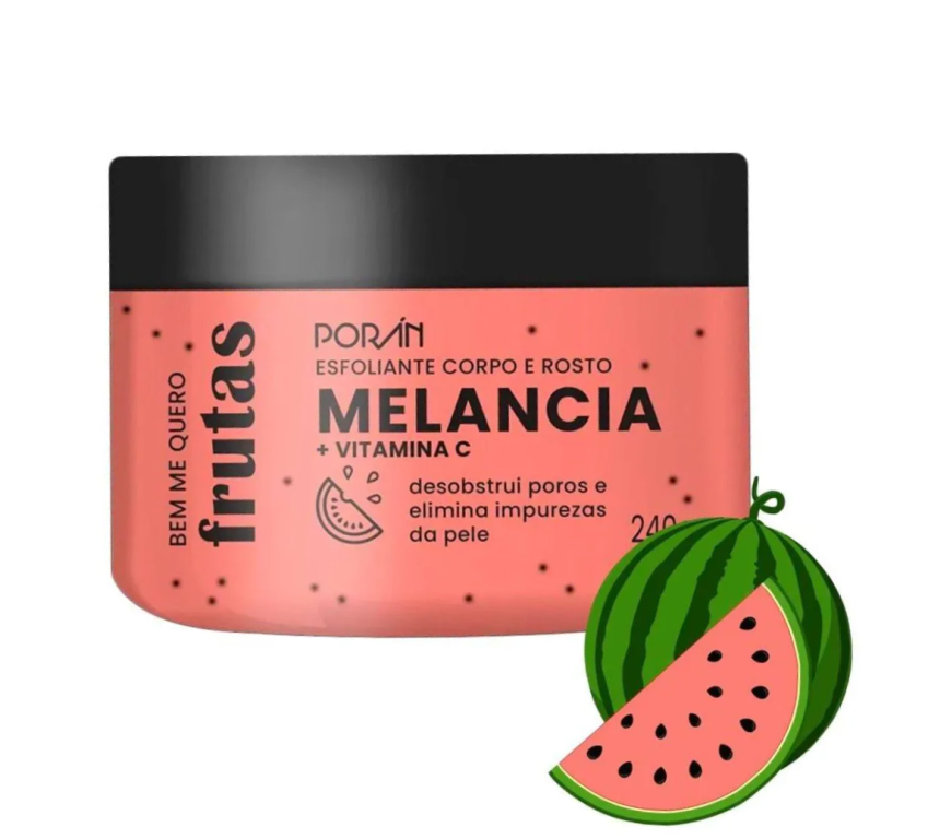 -GEL ESFOLIANTE CORPO E ROSTO MELANCIA 240G PORAN