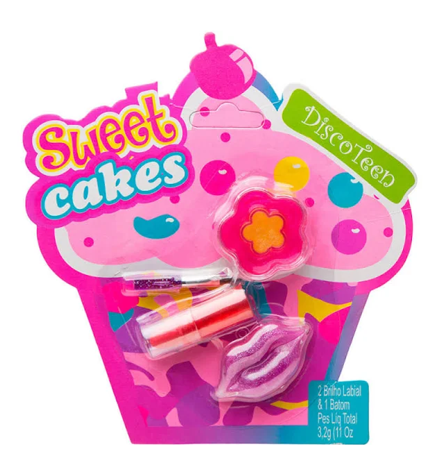 KIT MAQUIAGEM INFANTIL SWEET CAKES HB93222 B DISCOTEEN