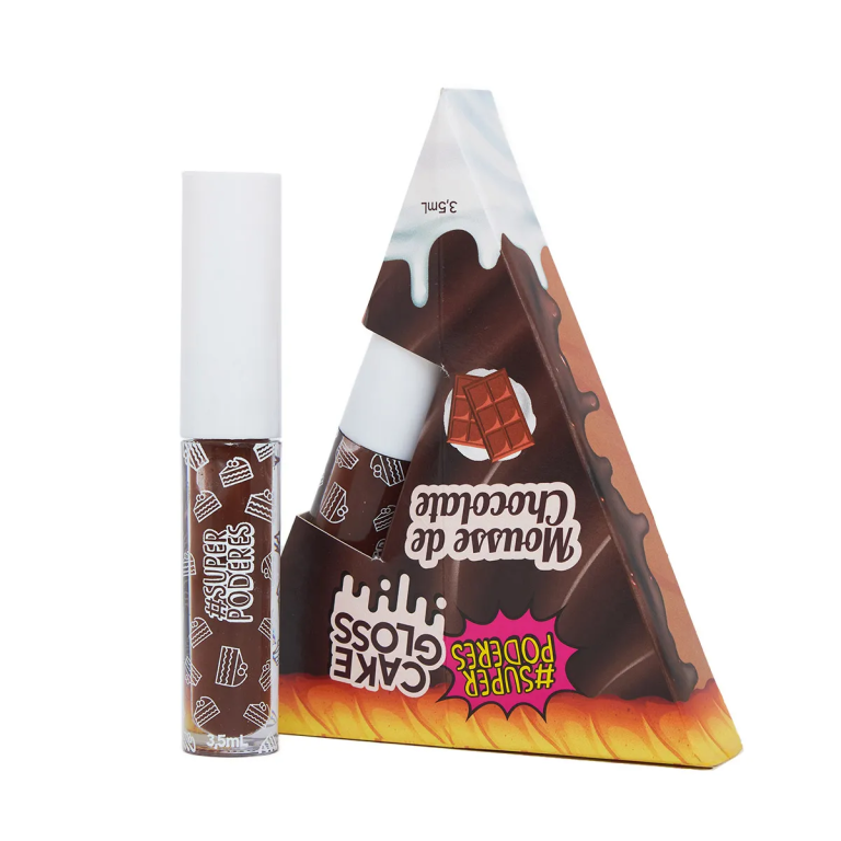 LIP GLOSS CAKE MOUSSE DE CHOCOLATE SUPER PODERES