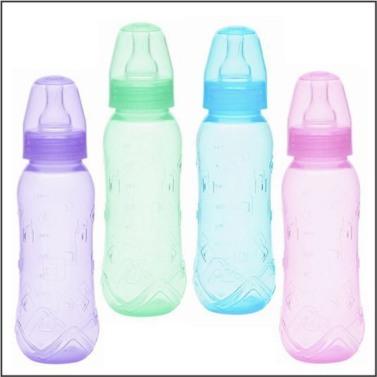 MAMADEIRA C/ RELEVO CORES 240ML NEW BABY