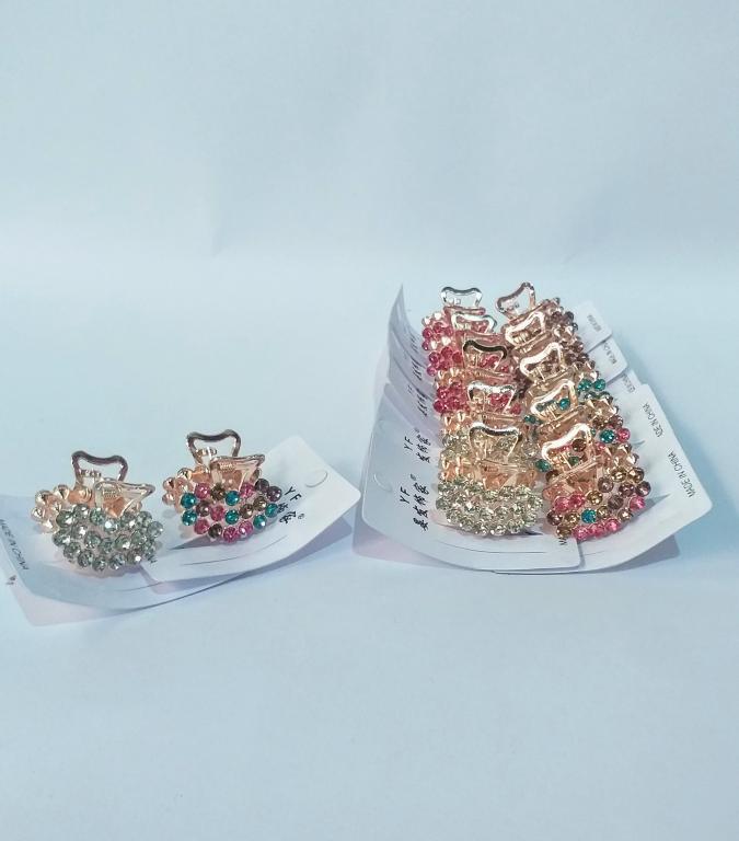 PIRANHA METAL PEQUENA OURO C/ STRASS CORES PCT C/12 CHIC