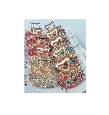 PIRANHA METAL PEQUENA OURO C/ STRASS PCT C/12 CHIC