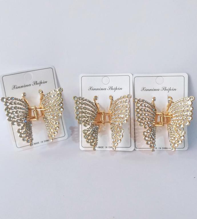 PIRANHA METAL MEDIA OURO BORBOLETA C/ STRASS CHIC