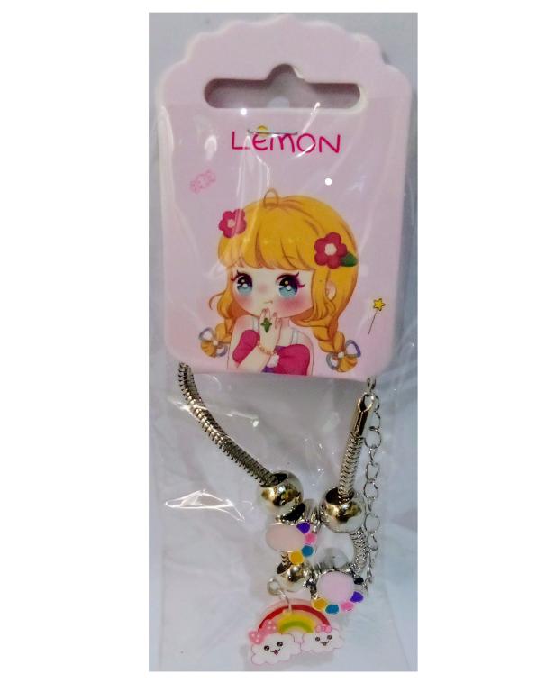 PULSEIRA INFANTIL METAL BERLOQUES ARCO IRIS LEMON