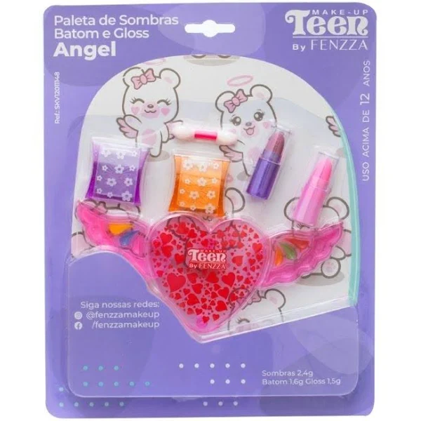 KIT MAQUIAGEM INFANTIL ANGEL KISS TEEN FENZZA