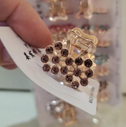 PIRANHA METAL PEQUENA OURO C/ STRASS PCT C/12 CHIC