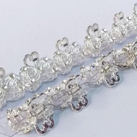 -PIRANHA METAL PEQUENA PRATA C/ STRASS PCT C/12 CHIC