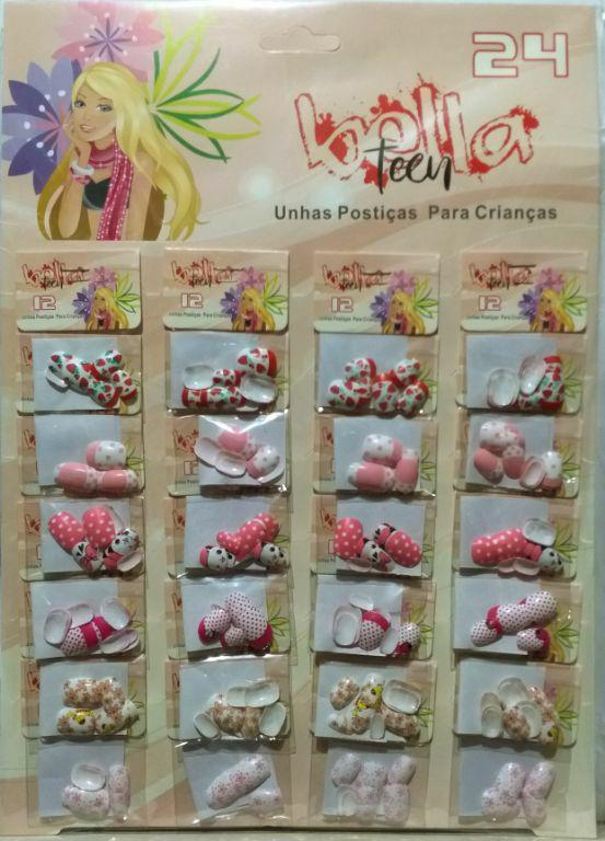 UNHA POSTICA INFANTIL CART C/24UN BT- U05 BELLA TEEN