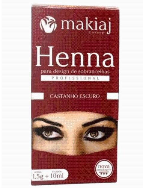 -HENNA P/ SOBRANCELHAS CASTANHO ESCURO 1,5G MAKIAJ