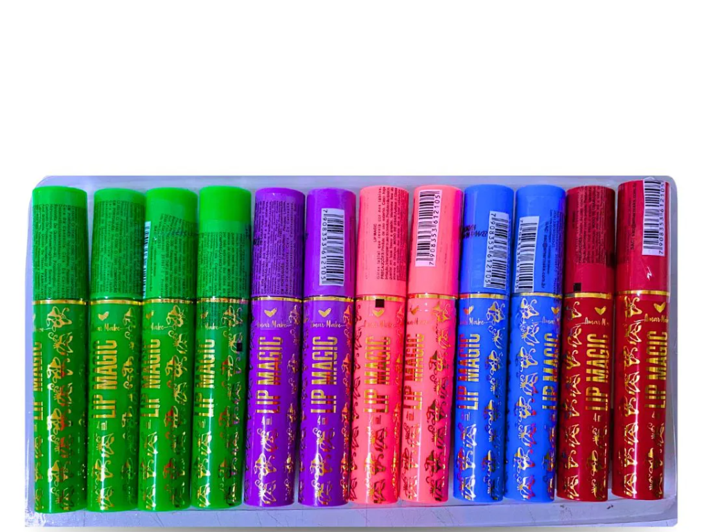LIP GLOSS MAGICO 24H CORES SORTIDAS C/12 AMAR MAKE