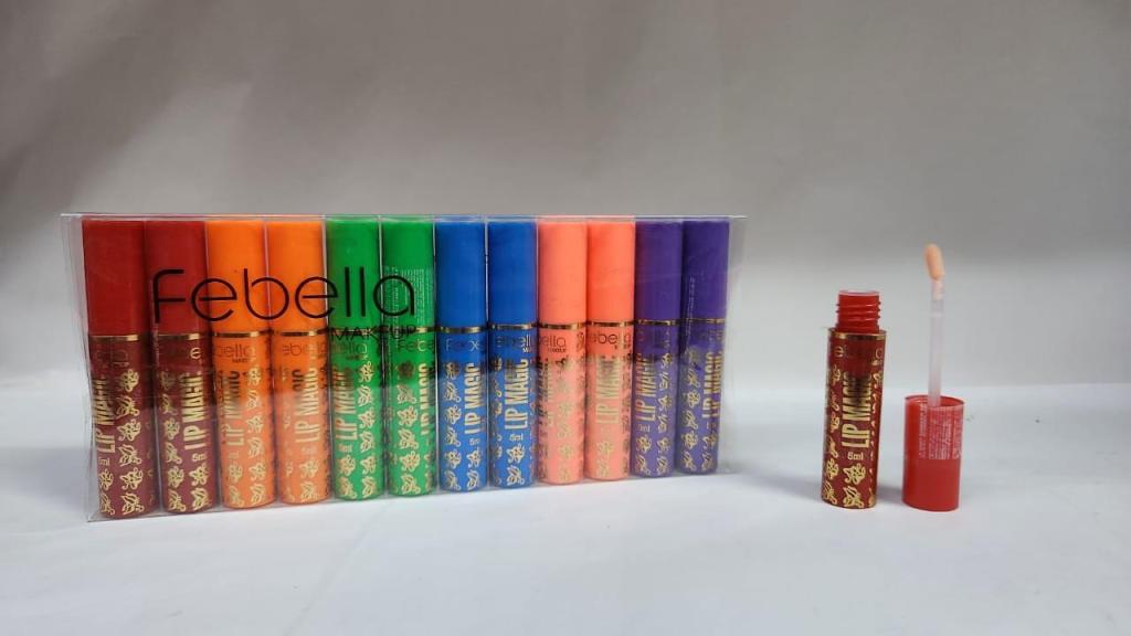 LIP GLOSS MAGICO BORBOLETA 24H CORES SORTIDAS C/12 FEBELLA