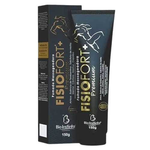 -POMADA MASSAGEADORA PRETA FISIOFORT PREMIUM 150G