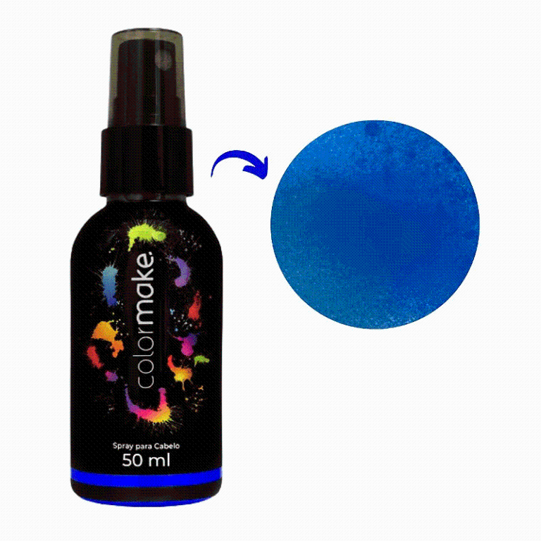 TINTA SPRAY P/ CABELO AZUL NEON 50ML COLOR MAKE
