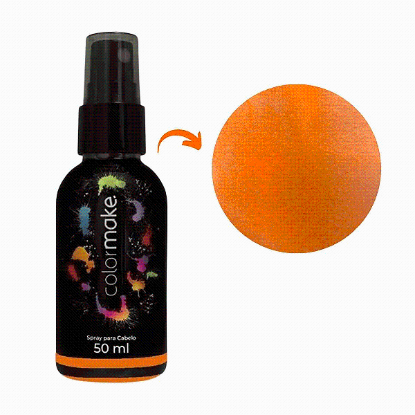 TINTA SPRAY P/ CABELO LARANJA NEON 50ML COLOR MAKE