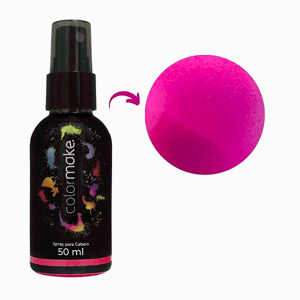 TINTA SPRAY P/ CABELO PINK NEON 50ML COLOR MAKE