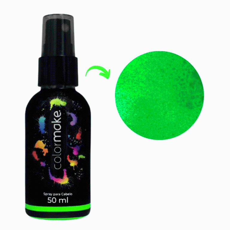 TINTA SPRAY P/ CABELO VERDE NEON 50ML COLOR MAKE