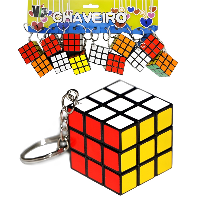 CHAVEIRO CUBO MAGICO CORES C/12 FASHION ACCESSORY
