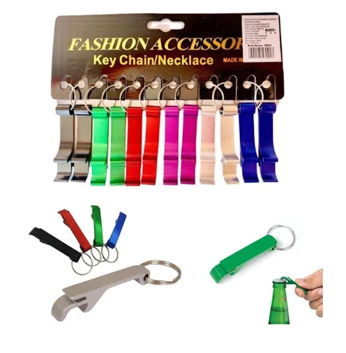 CHAVEIRO METAL ABRIDOR DE GARRAFA C/12 FASHION ACCESSORY