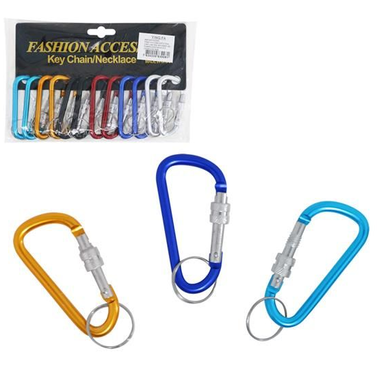 CHAVEIRO METAL MOSQUETAO CORES C/12 FASHION ACCESSORY