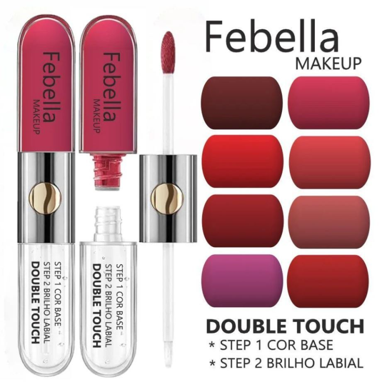 BATOM LIQUIDO DOUBLE TOUCH COR BASE + BRILHO 1 A 8 FEBELLA