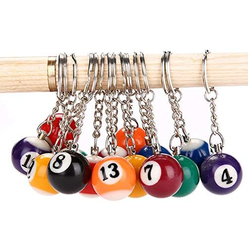 CHAVEIRO BOLA DE BILHAR CORES C/12 FASHION ACCESSORY