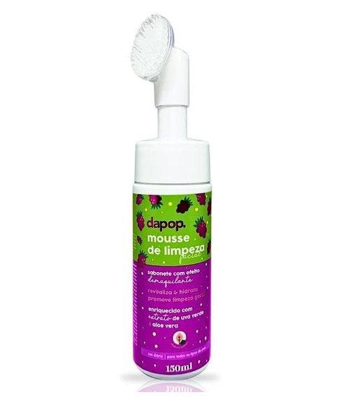MOUSSE DE LIMPEZA FACIAL C/ ESCOVA 150ML UVA VERDE DAPOP