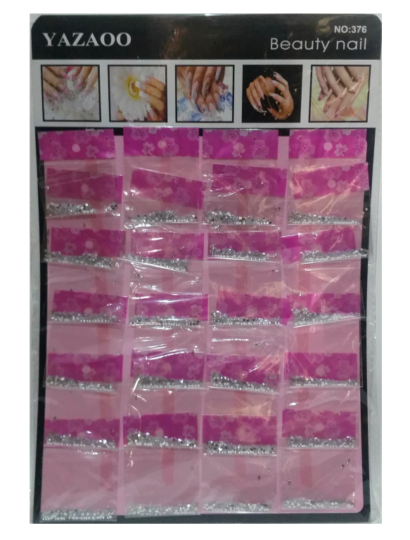 STRASS P/ UNHA CART C/12 PRATA FASHION NAIL JEWERLY